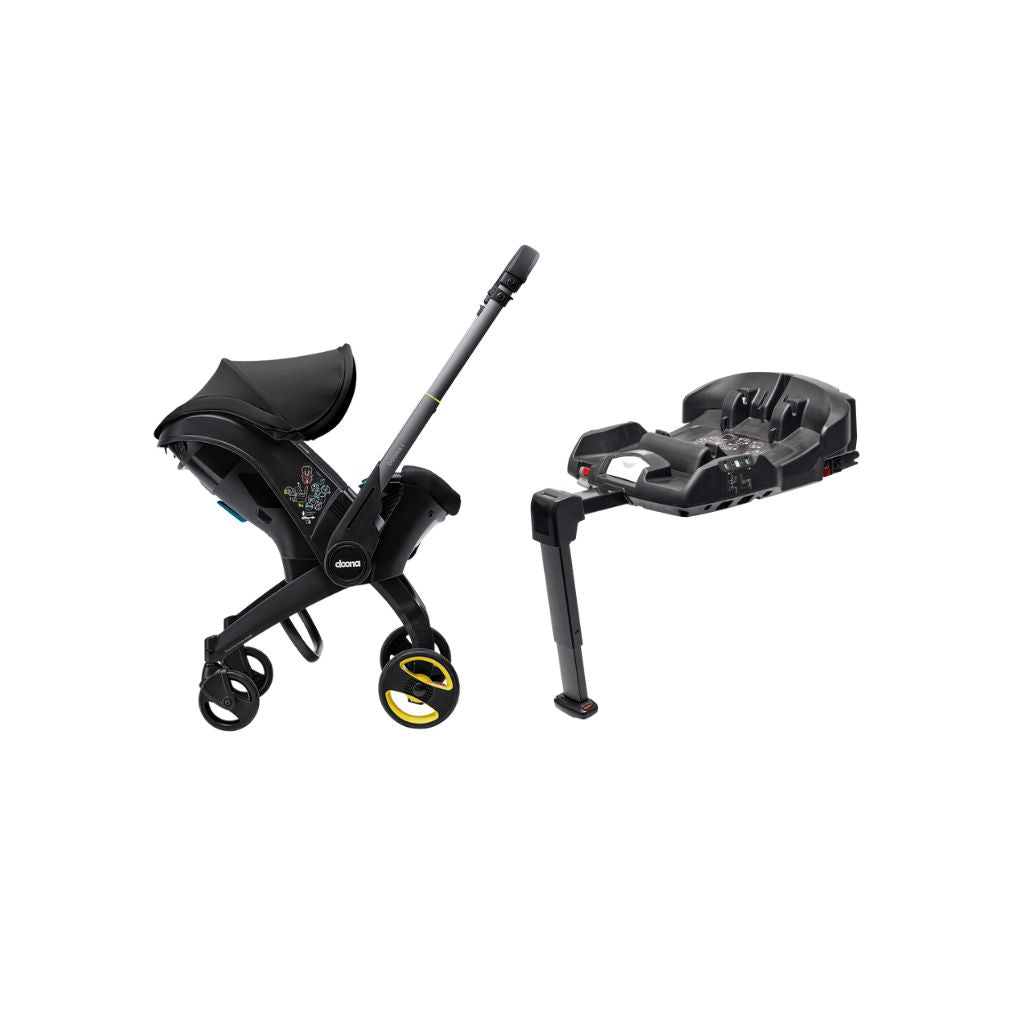 Doona Siège-auto portable transformable Infant Groupe 0+ Nitro Black + base isofix
