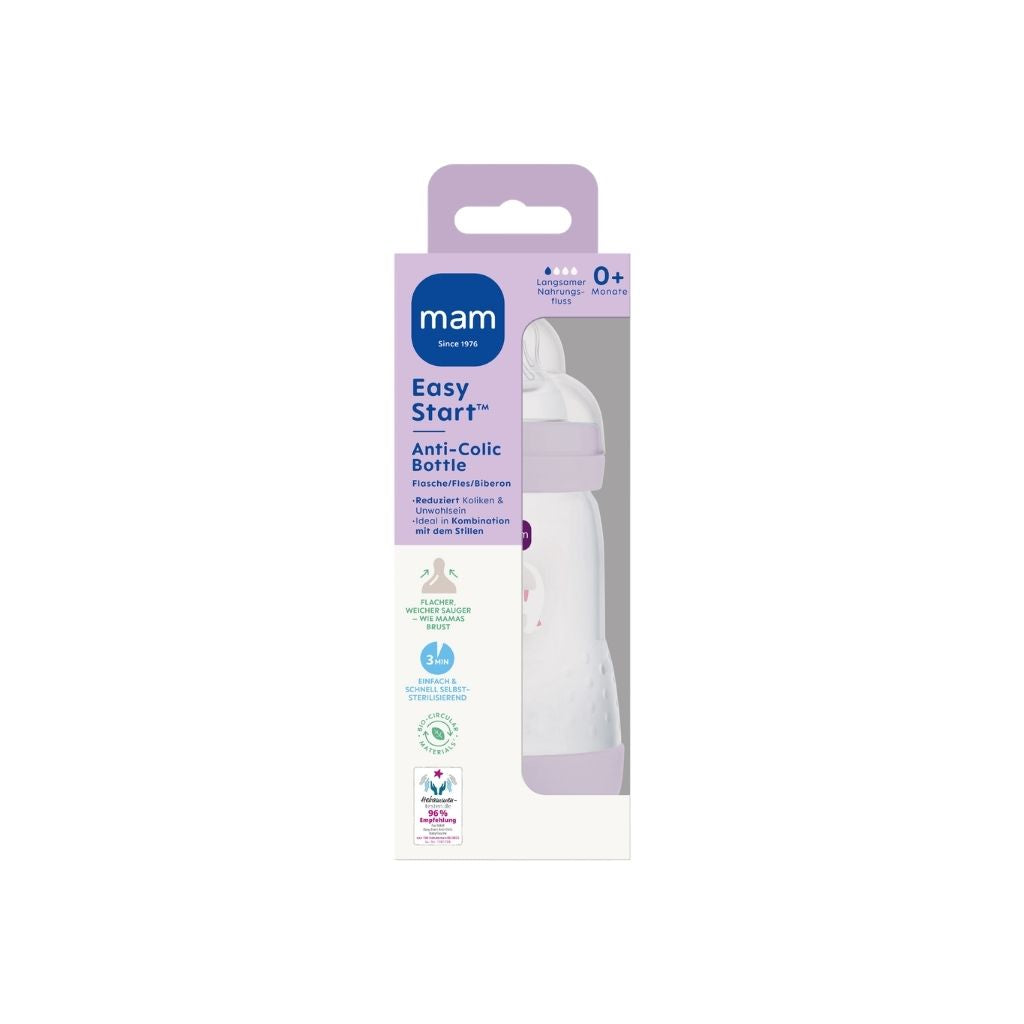 MAM Biberon anticolique Easy Start Anti-Colic Lila 260 ml