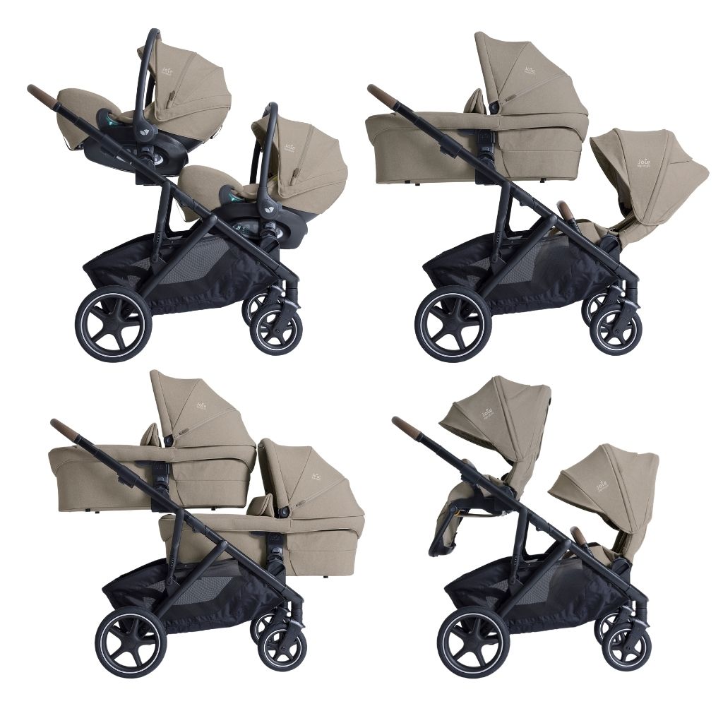 Joie Poussette Versiti + adaptateurs + panier Sandstone 