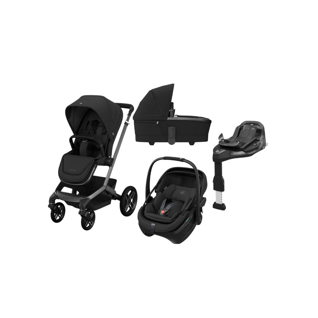 Maxi-Cosi Poussette Fame Twillic Black + Nacelle + Base FamilyFix Slide Pro + Coral Slide Pro Onyx Black