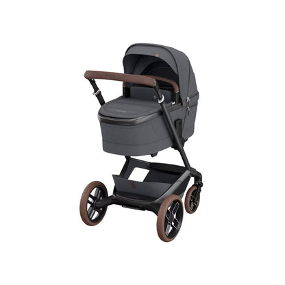 Maxi-Cosi Kinderwagen Fame Twillic Graphite + draagmand + Basis FamilyFix Slide Pro + Coral Slide Pro Moon Graphite