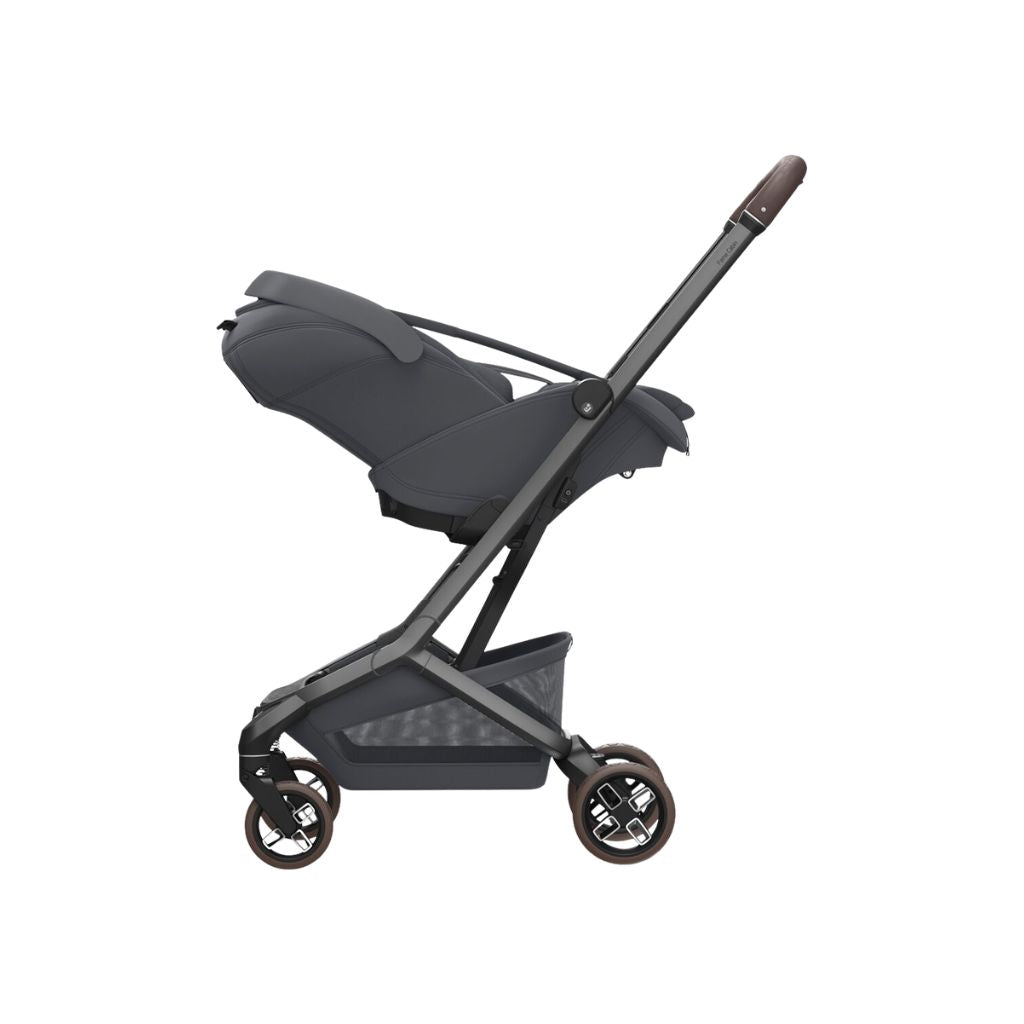 Maxi-Cosi Kinderwagen Fame Twillic Graphite + draagmand + Basis FamilyFix Slide Pro + Coral Slide Pro Moon Graphite