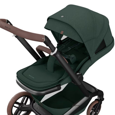 Maxi-Cosi Poussette Fame Twillic Green + Nacelle + Base FamilyFix Slide Pro + Coral Slide Pro Onyx Black