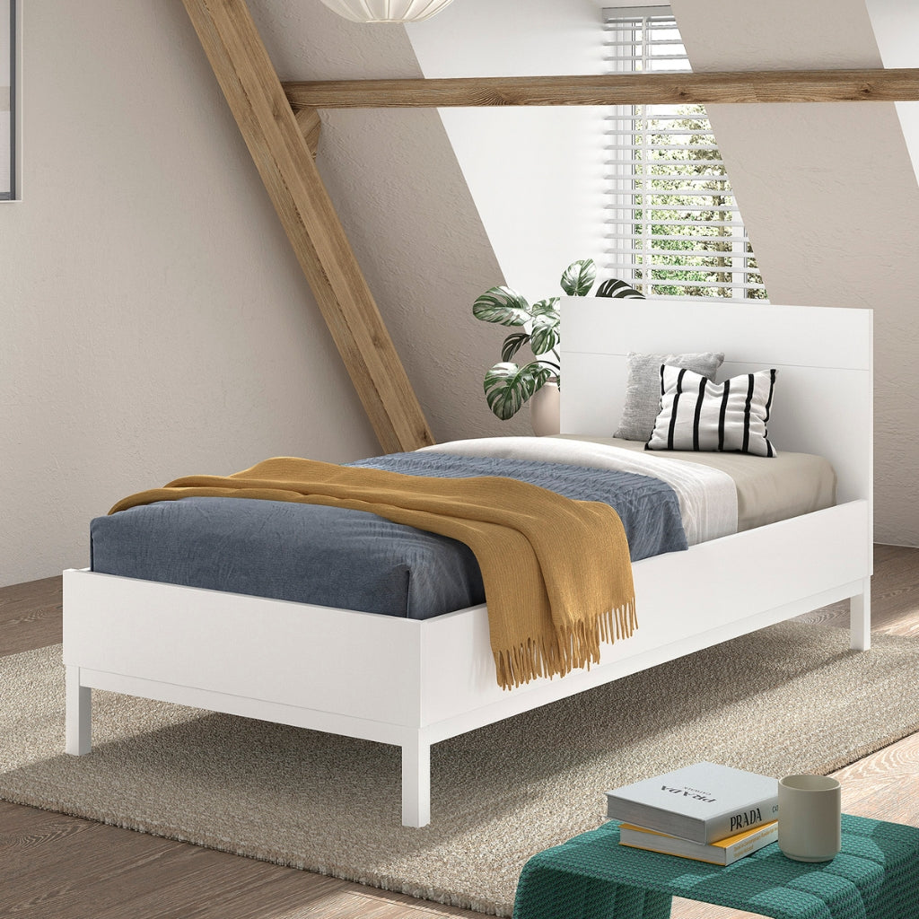 JAXX Lit une personne Eva White L 200 x Lg 90 cm