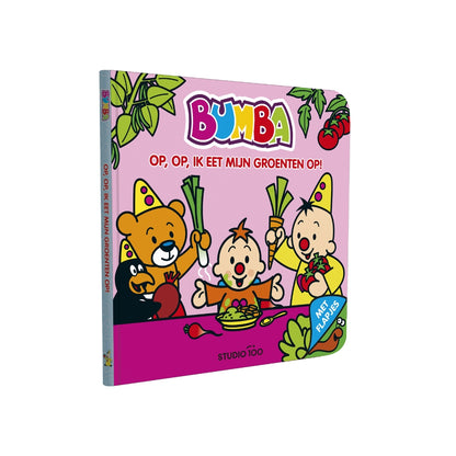 Bumba Kartonboek met Flapjes Roze – Op, op, ik eet mijn groenten op