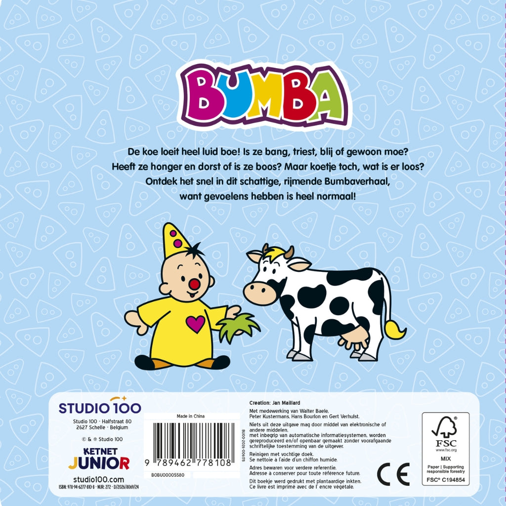 Bumba Kartonboek met Flapjes Boe doet de Koe Blauw