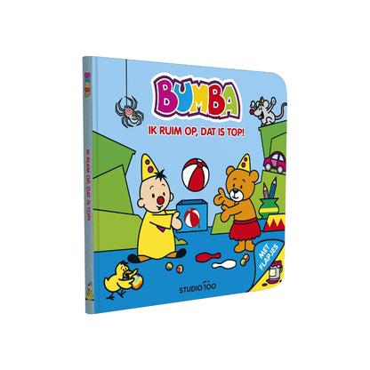 Bumba Kartonboek met Flapjes Blauw - Ik ruim op, dat is top