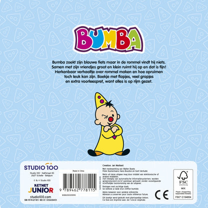 Bumba Kartonboek met Flapjes Blauw - Ik ruim op, dat is top