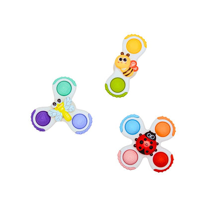 BoJungle Jouet d’activité avec ventouse Sticky Spinner Toys Buddies