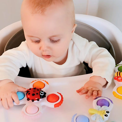 BoJungle Jouet d’activité avec ventouse Sticky Spinner Toys Buddies
