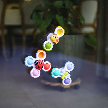 BoJungle Jouet d’activité avec ventouse Sticky Spinner Toys Buddies