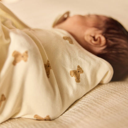 Jollein Inbakerdoek Wrapper Mini Teddy Bear TOG 0,5 Beige 55 cm