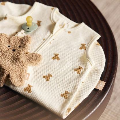 Jollein Sac de couchage d'été Newborn Mini Teddy Bear Little Waffle TOG 0,5 Beige 60 cm