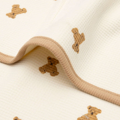 Jollein Deken Wieg Mini Teddy Bear Little Waffle Beige