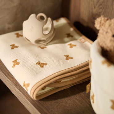 Jollein Deken Wieg Mini Teddy Bear Little Waffle Beige
