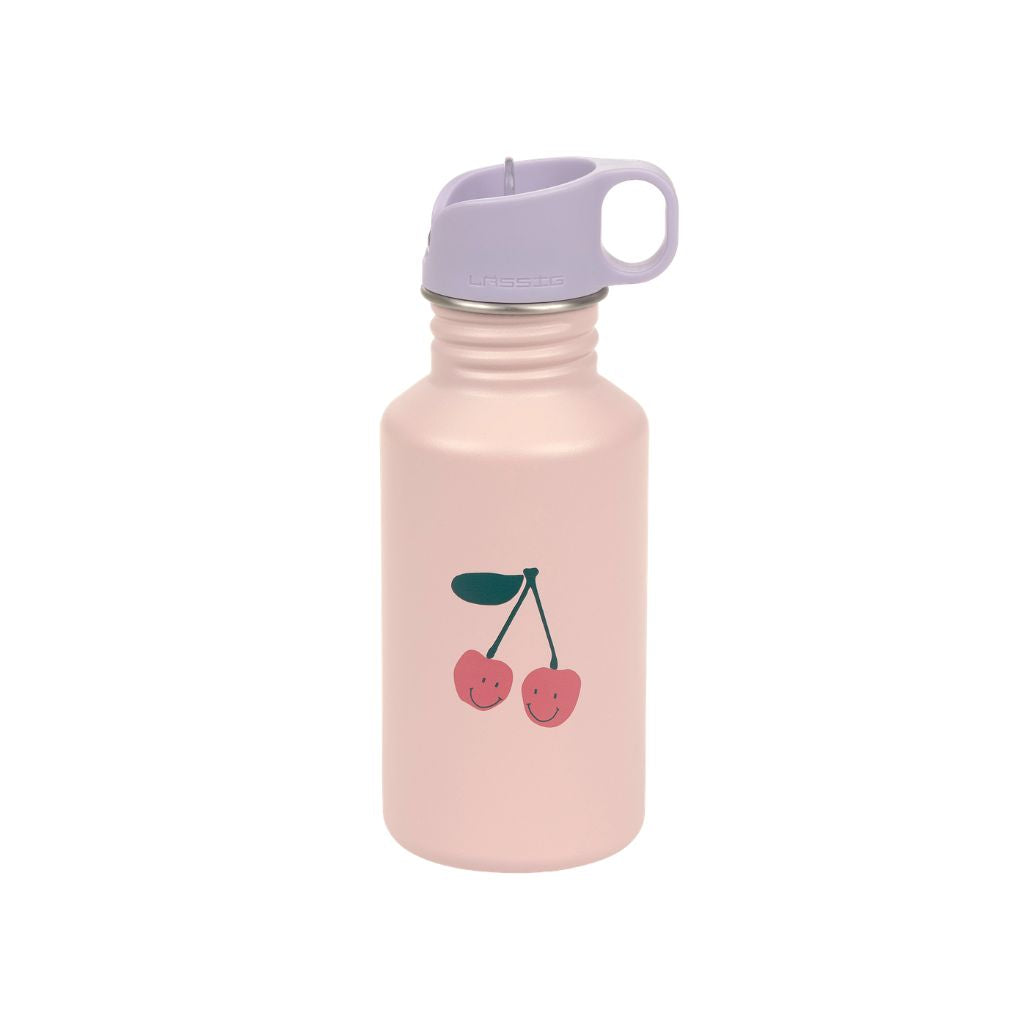 Lässig Drinkfles Stainless Steel Happy Fruits Cherry Pink 500 ml