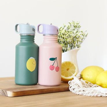 Lässig Drinkfles Stainless Steel Happy Fruits Cherry Pink 500 ml