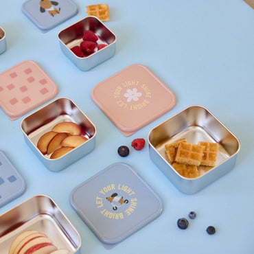 Lässig Snackdoosje Pattern Party Blue – 3 Stuks