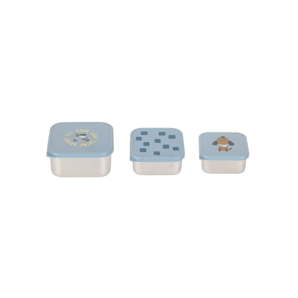 Lässig Boîte à Snacks  Pattern Party Blue – 3 Pièces