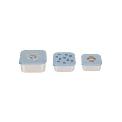 Lässig Boîte à Snacks  Pattern Party Blue – 3 Pièces