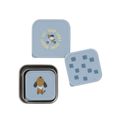 Lässig Boîte à Snacks  Pattern Party Blue – 3 Pièces