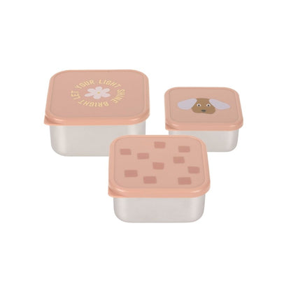 Lässig Snackdoosje Pattern Party Rose – 3 Stuks