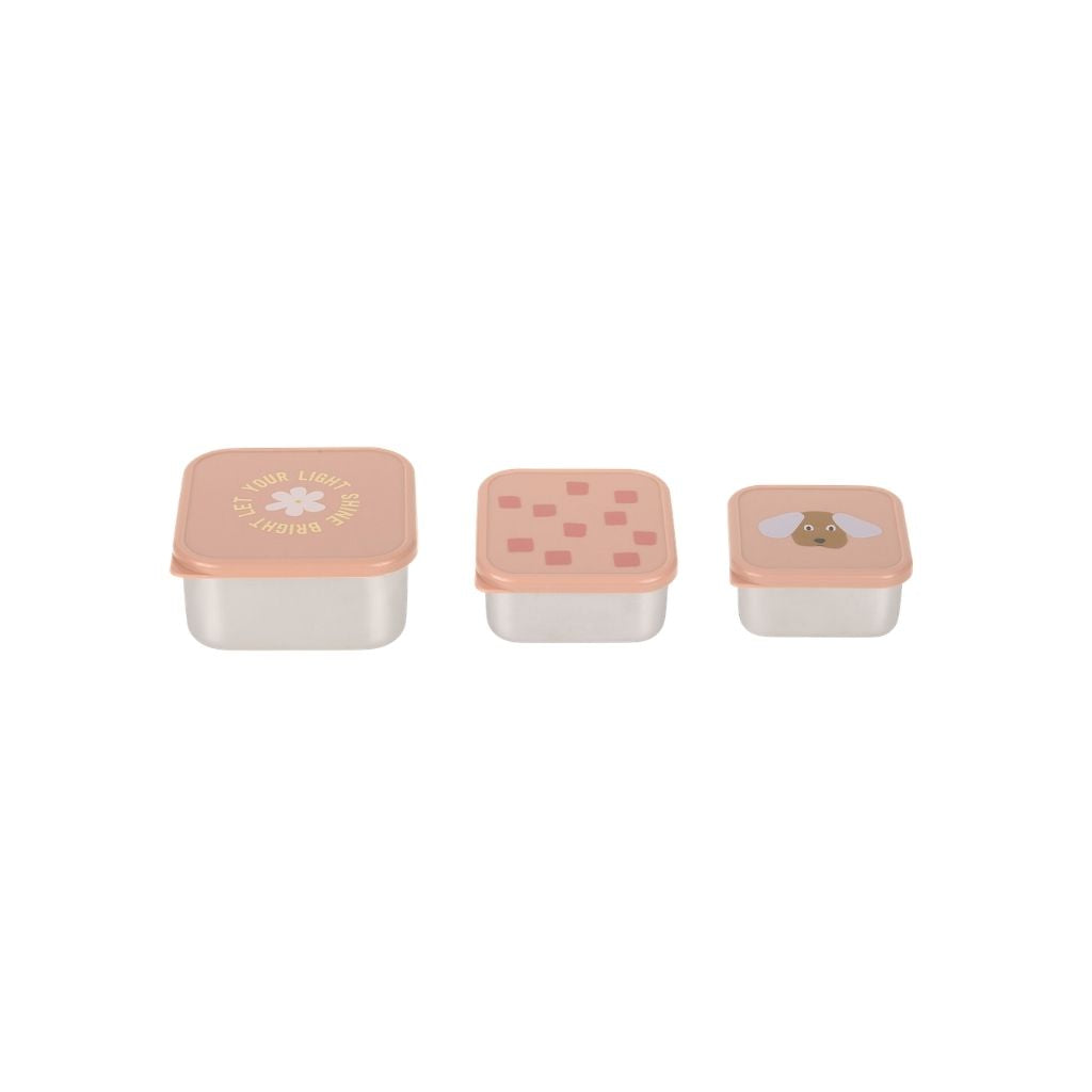 Lässig Snackdoosje Pattern Party Rose – 3 Stuks