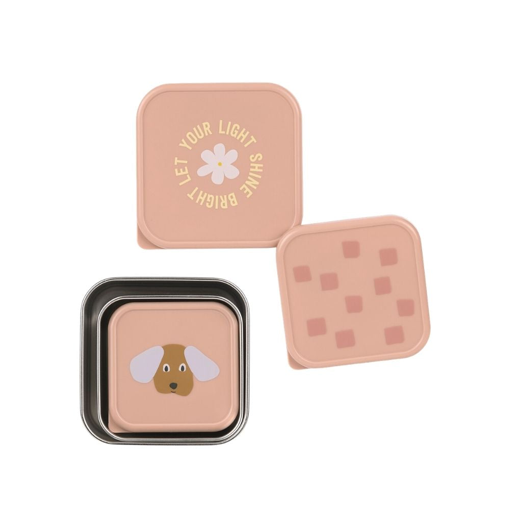Lässig Snackdoosje Pattern Party Rose – 3 Stuks