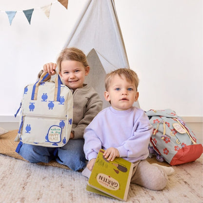 Lässig Rugzak Mini Square Happy Trails Frog Beige / Blue
