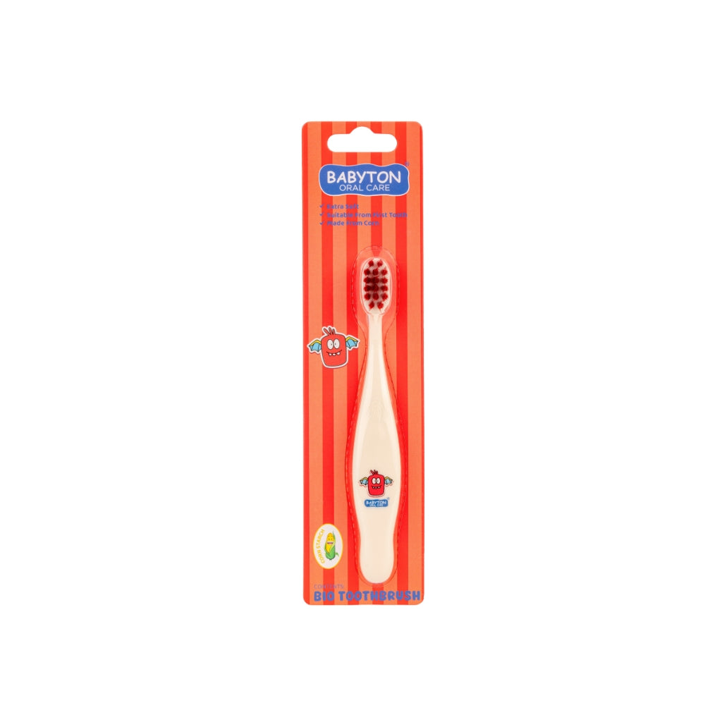 Babyton Bio Tandenborstel Rood Bubu