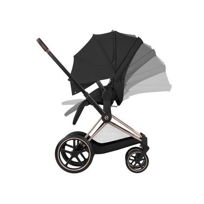 Cybex Pousette 2 en 1 Priam Sepia Black + Nacelle pliante Sepia Black (Châssis Rose Gold)