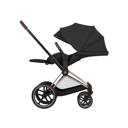 Cybex Pousette 2 en 1 Priam Sepia Black + Nacelle pliante Sepia Black (Châssis Rose Gold)