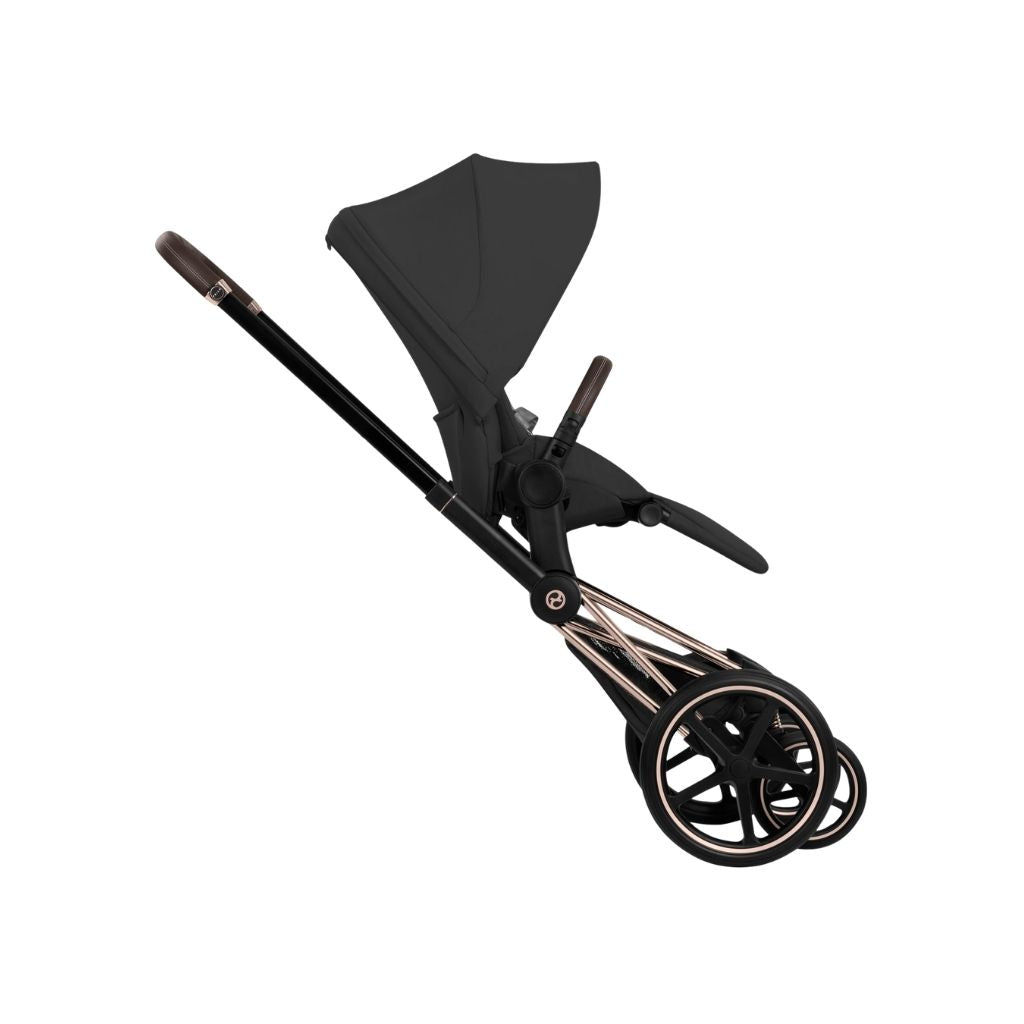 Cybex Pousette 2 en 1 Priam Sepia Black + Nacelle pliante Sepia Black (Châssis Rose Gold)