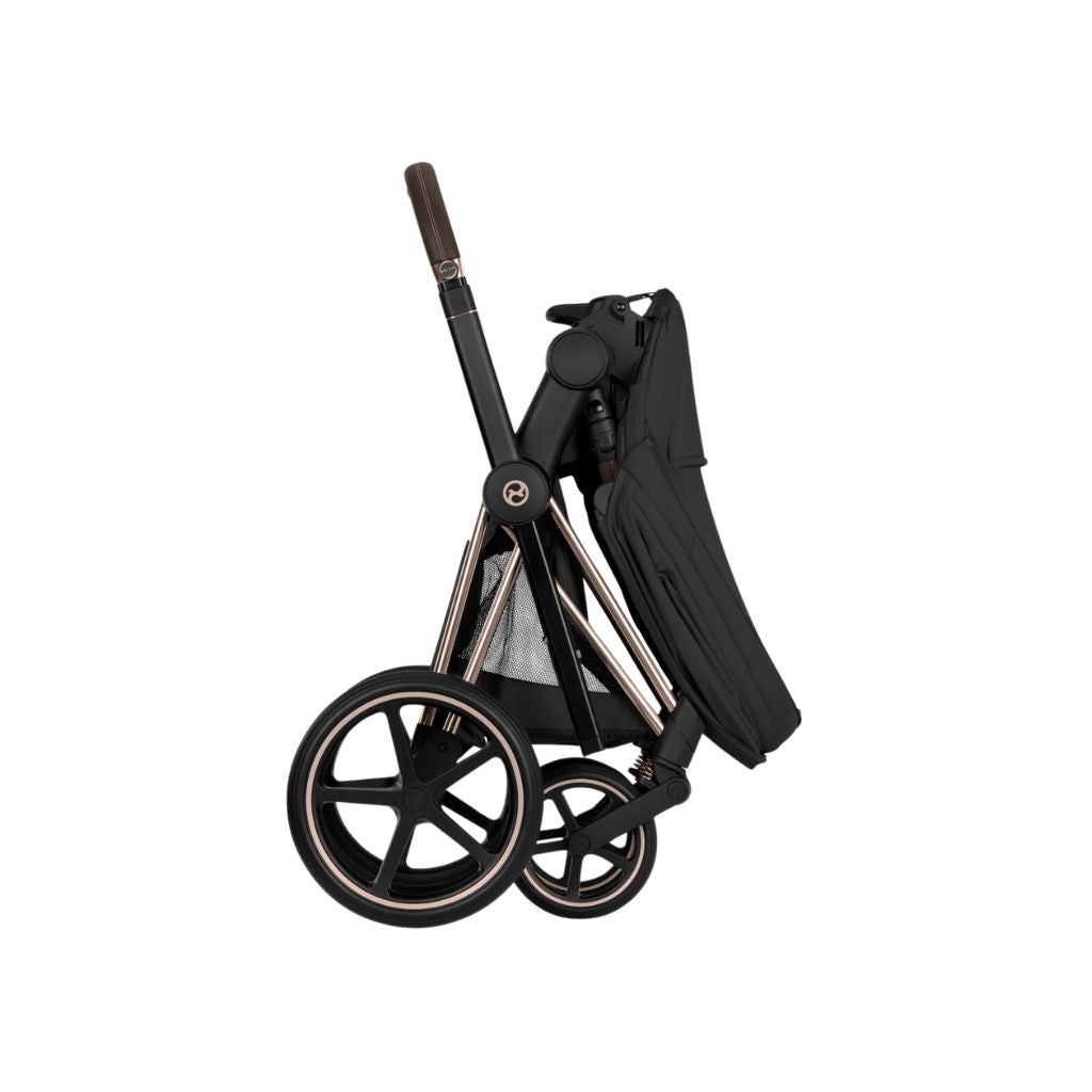 Cybex Pousette 2 en 1 Priam Sepia Black + Nacelle pliante Sepia Black (Châssis Rose Gold)