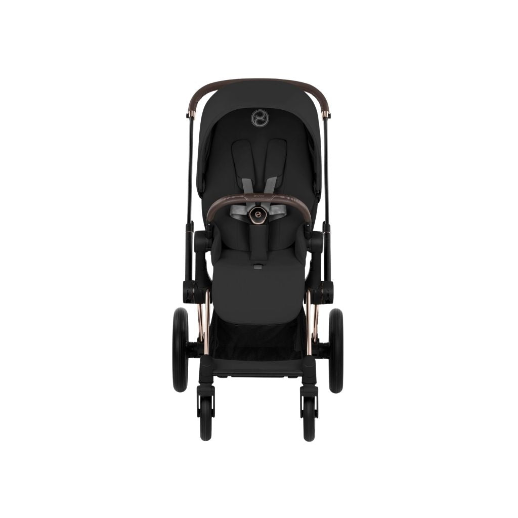 Cybex Pousette 2 en 1 Priam Sepia Black + Nacelle pliante Sepia Black (Châssis Rose Gold)