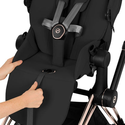 Cybex Pousette 2 en 1 Priam Sepia Black + Nacelle pliante Sepia Black (Châssis Rose Gold)