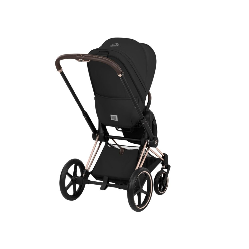 Cybex Pousette 2 en 1 Priam Sepia Black + Nacelle pliante Sepia Black (Châssis Rose Gold)
