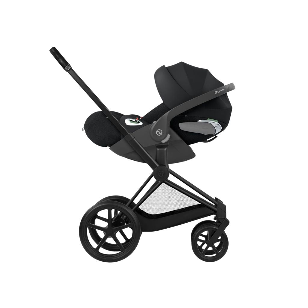 Cybex 2-in-1 Kinderwagen Priam Sepia Black + Draagmand Sepia Black (onderstel Matt Black)