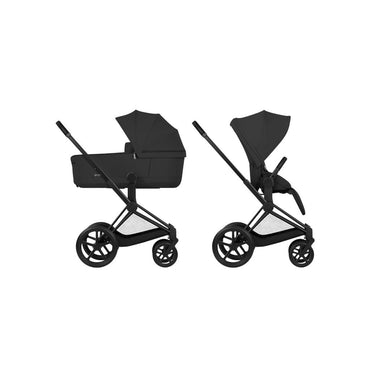 Cybex 2-en-1 Poussette Priam Sepia Black + Nacelle Sepia Black (Châssis Matt Black)