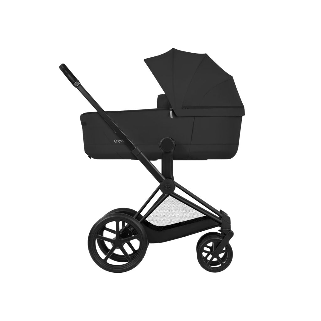 Cybex 2-in-1 Kinderwagen Priam Sepia Black + Draagmand Sepia Black (onderstel Matt Black)
