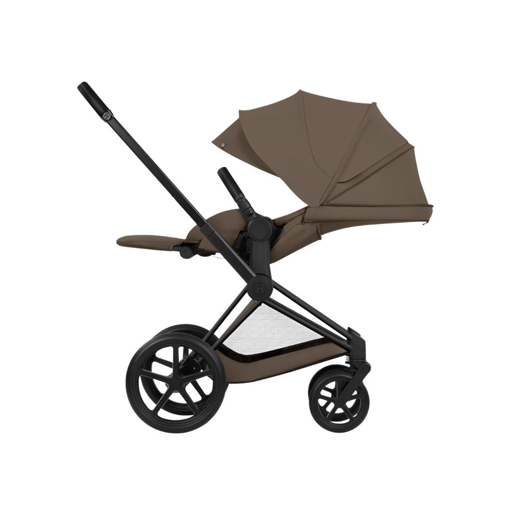 Cybex 2-in-1 Kinderwagen Priam Coconut Brown + Draagmand Coconut Brown (Onderstel Matt Black)