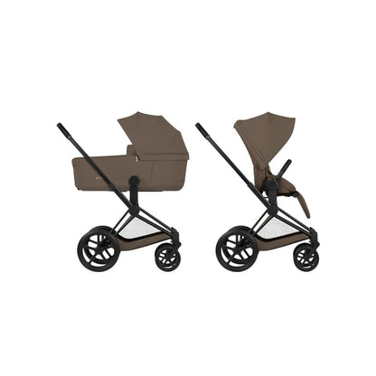 Cybex 2-in-1 Kinderwagen Priam Coconut Brown + Draagmand Coconut Brown (Onderstel Matt Black)