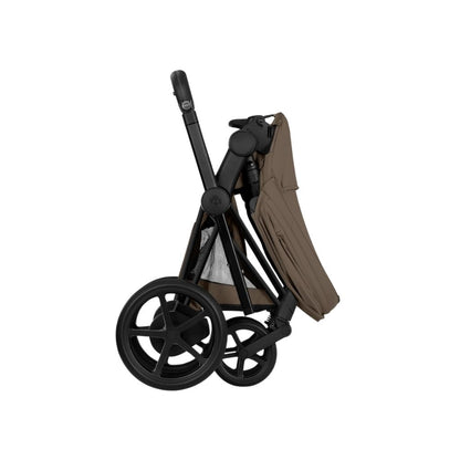 Cybex 2 en 1 Poussette e-PRIAM Coconut Brown + Nacelle Coconut Brown (Châssis Matt Black) 