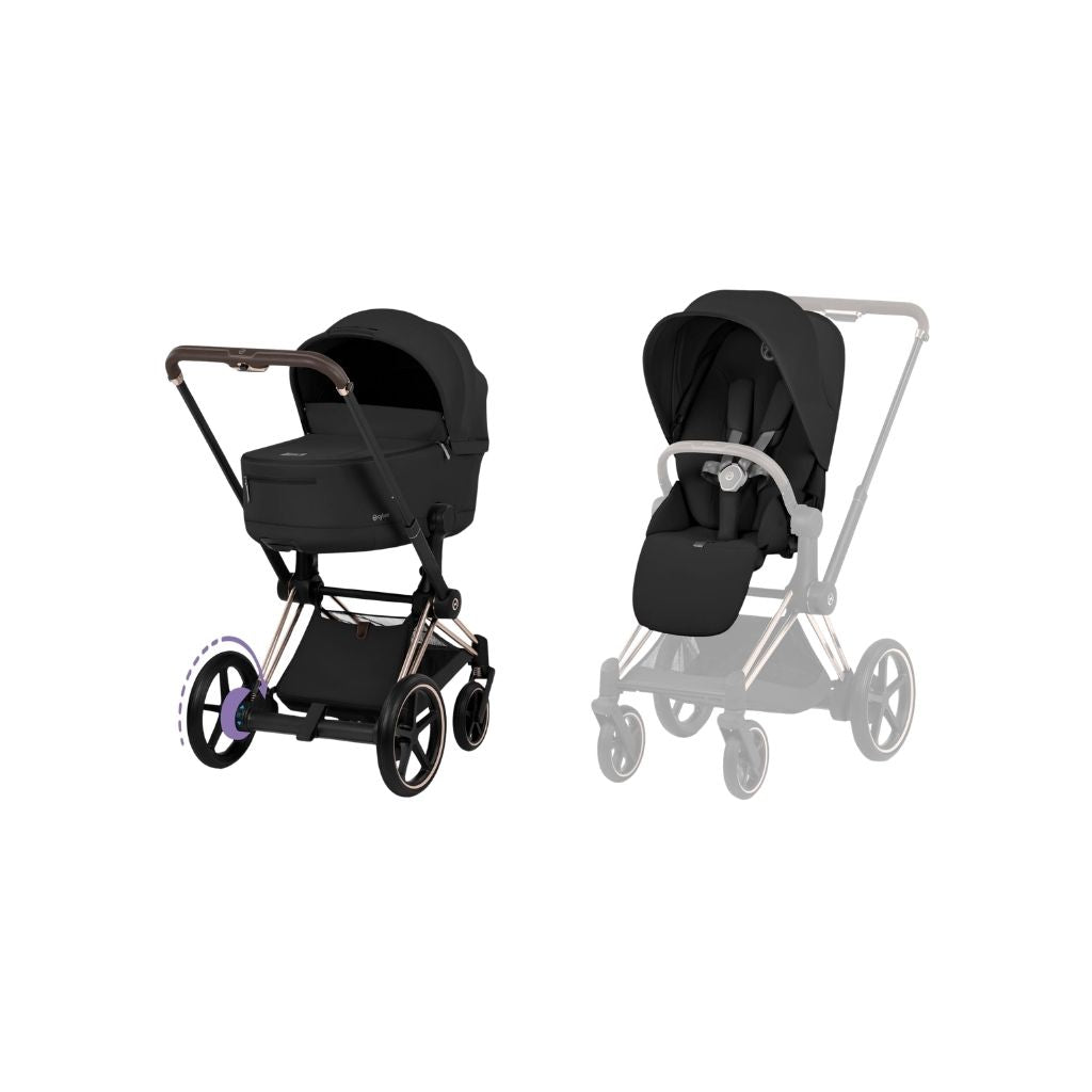 Cybex Kinderwagen e-PRIAM Sepia Black Frame Rose Gold