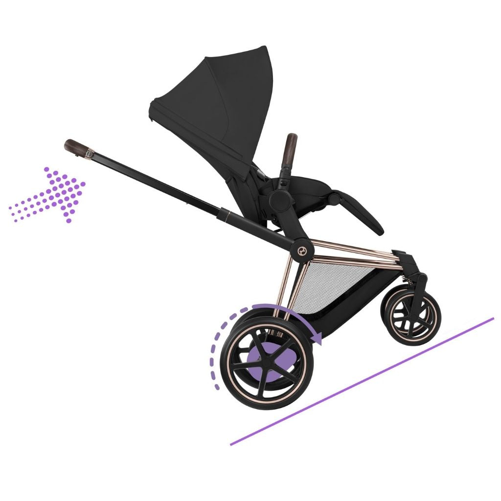 Cybex Kinderwagen e-PRIAM Sepia Black Frame Rose Gold