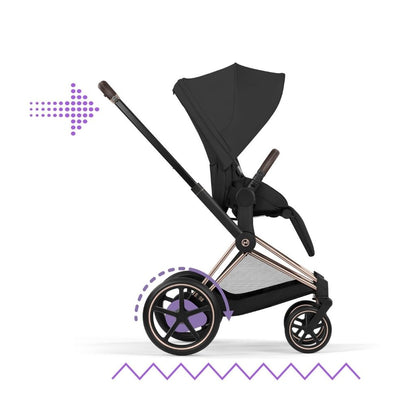 Cybex Kinderwagen e-PRIAM Sepia Black Frame Rose Gold