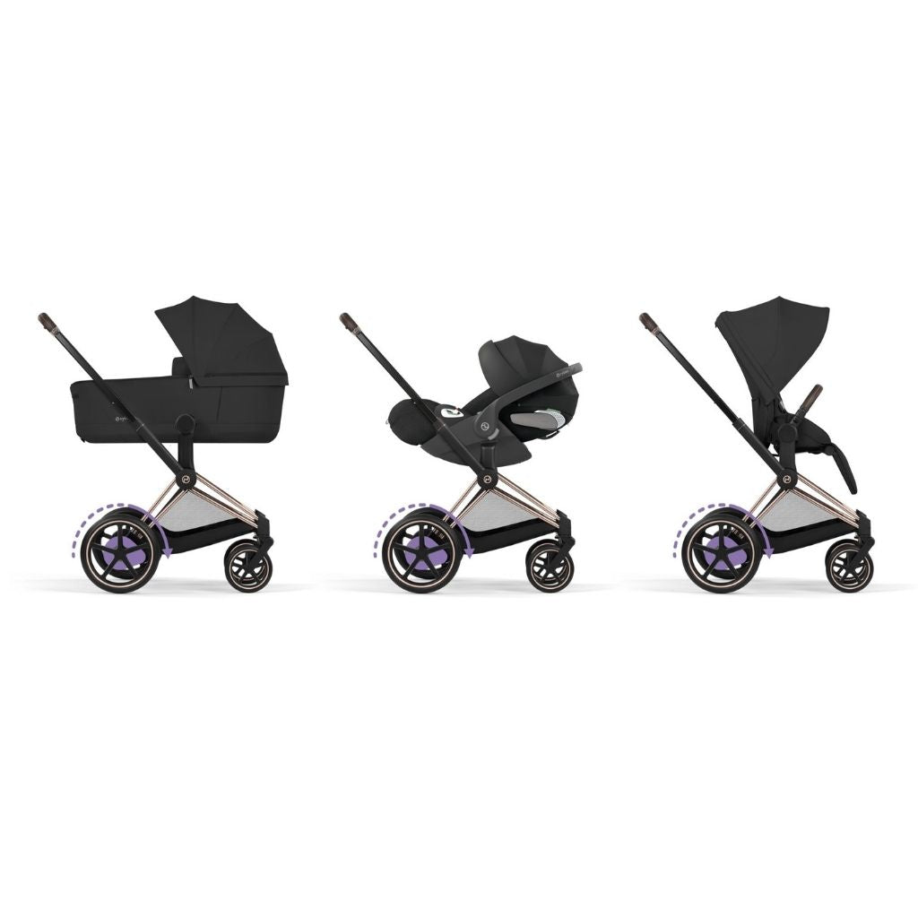 Cybex Kinderwagen e-PRIAM Sepia Black Frame Rose Gold