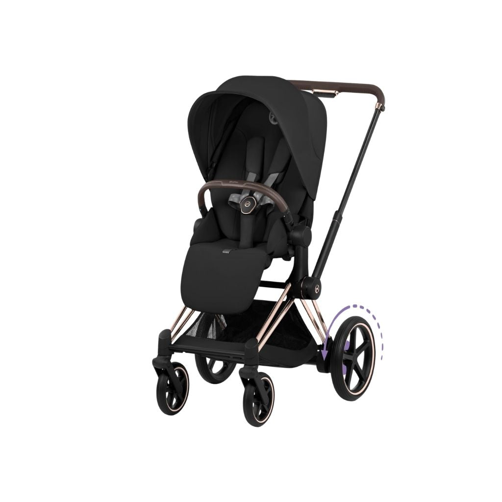 Cybex Kinderwagen e-PRIAM Sepia Black Frame Rose Gold