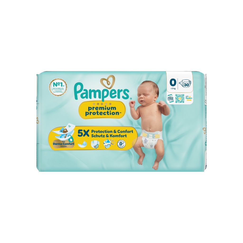 Pampers Couches Premium Protection M0 – 30 pièces