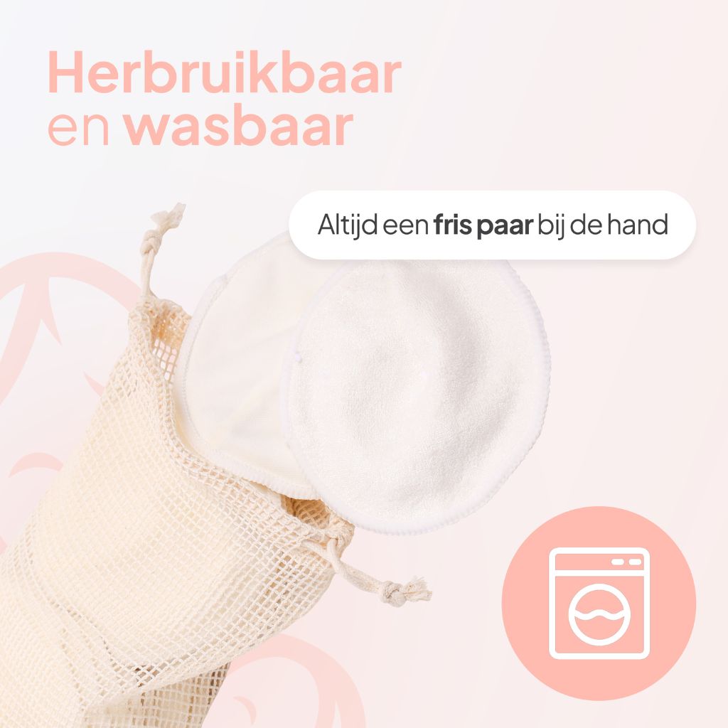 Mammie Wasbare Zoogcompressen Wit – 14 stuks